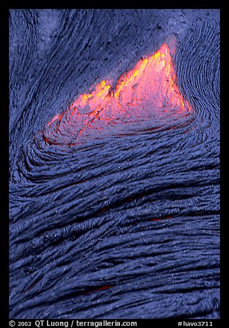 Close-up of molten lava flow. Hawaii Volcanoes National Park (color)
