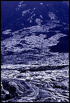 Volcanic landform of recently hardened lava flow at  base of Holei Pali. Hawaii Volcanoes National Park ( color)