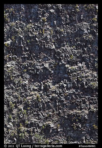 Crater vertical walls. Hawaii Volcanoes National Park (color)