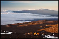 Mauna Loa seen from Mauna Kea. Hawaii Volcanoes National Park, Hawaii, USA. (color)