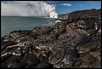 Molten lava flow at the coast. Hawaii Volcanoes National Park ( color)
