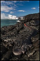 New coastal lava flow. Hawaii Volcanoes National Park, Hawaii, USA. (color)