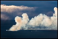 Halemaumau volcanic plume at sunrise from Mauna Loa. Hawaii Volcanoes National Park, Hawaii, USA. (color)