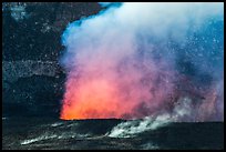 Fumeroles and plume from Halemaumau lava lake. Hawaii Volcanoes National Park, Hawaii, USA. (color)