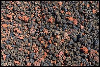 Ground close-up with multicolored lava, Mauna Loa. Hawaii Volcanoes National Park, Hawaii, USA.