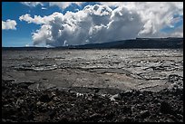 Mokuaweoweo crater and clouds, Mauna Loa. Hawaii Volcanoes National Park, Hawaii, USA. (color)