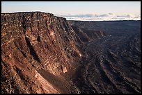 Mauna Loa summit cliffs. Hawaii Volcanoes National Park, Hawaii, USA. (color)
