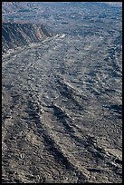 Waves of lava on Mokuaweoweo crater floor. Hawaii Volcanoes National Park, Hawaii, USA. (color)