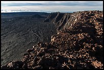 Mokuaweoweo caldera rim from Mauna Loa summit. Hawaii Volcanoes National Park, Hawaii, USA. (color)