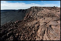 Lava and Mokuaweoweo caldera. Hawaii Volcanoes National Park, Hawaii, USA. (color)