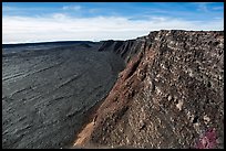 Mokuaweoweo caldera and Mauna Loa true summit. Hawaii Volcanoes National Park, Hawaii, USA. (color)