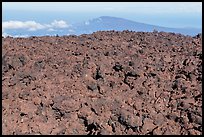 Aa lava field on Mauna Loa and Puu Waawaa summit. Hawaii Volcanoes National Park, Hawaii, USA. (color)