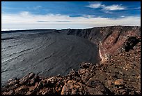 Mokuaweoweo caldera from Mauna Loa secondary summit rim. Hawaii Volcanoes National Park, Hawaii, USA. (color)