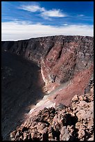 Mauna Loa summit rising above  Mokuaweoweo crater. Hawaii Volcanoes National Park, Hawaii, USA. (color)