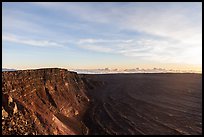 Mauna Loa summit cliffs, Mokuaweoweo crater at sunrise. Hawaii Volcanoes National Park ( color)
