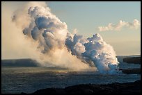 Multiple plumes from lava ocean entry. Hawaii Volcanoes National Park ( color)
