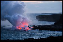 Coastline with ocean entry from delta. Hawaii Volcanoes National Park ( color)