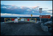 Park boundary along new emergency road. Hawaii Volcanoes National Park, Hawaii, USA.