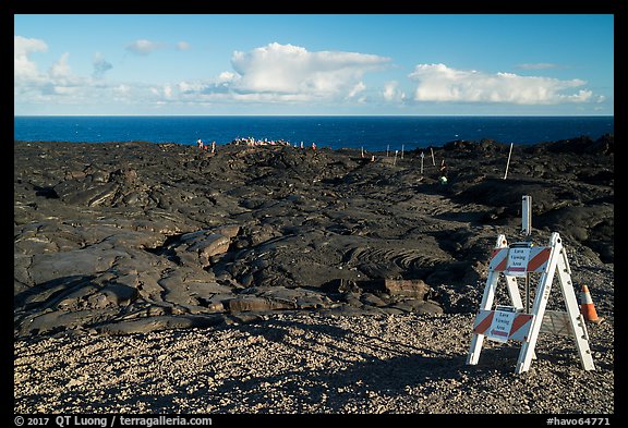 Coastal lava viewing area from emergency road. Hawaii Volcanoes National Park (color)