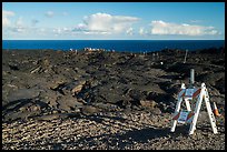 Coastal lava viewing area from emergency road. Hawaii Volcanoes National Park ( color)