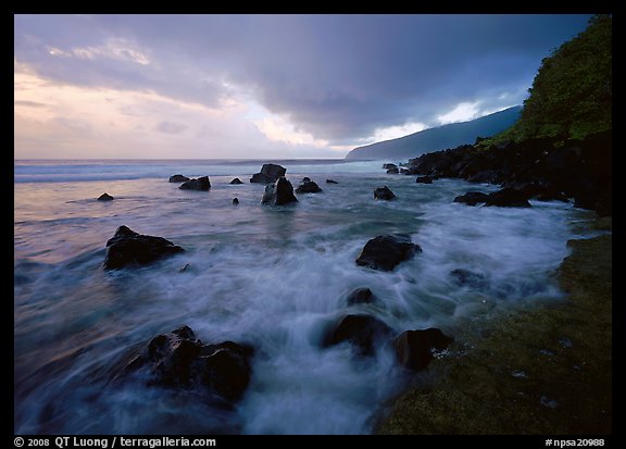 Surf and rocks, Siu Point, Tau Island. National Park of American Samoa (color)