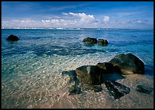 Volcanic boulders and Reef, Ofu Island. National Park of American Samoa ( color)