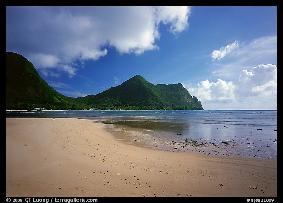 Sand beach in Vatia Bay, Tutuila Island. National Park of American Samoa (color)