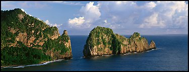 Vaiava Strait and Pola Island, Tutuila. National Park of American Samoa (Panoramic color)