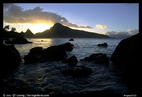 Sunrise from the South Beach, Ofu Island. National Park of American Samoa (color)