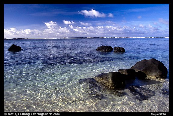 Boulders and Reef, Ofu Island. National Park of American Samoa (color)