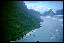 Aerial view of the South side of Ofu Island. National Park of American Samoa