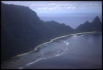 Aerial view of Ofu Lagoon, Ofu Beach, Tumu Mountain and Sunuitao Peak. National Park of American Samoa ( color)
