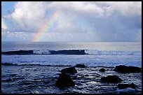 Rainbow and boulders, Siu Point, Tau Island. National Park of American Samoa ( color)