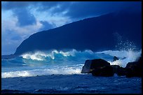 Surf and sea cliff, Siu Point, Tau Island. National Park of American Samoa