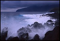 High sea cliffs of Mataalaosagamai ridge, among the tallest in the world, from Siu Point, Tau Island. National Park of American Samoa ( color)