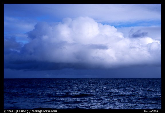 Cloud above the ocean, Tau Island. National Park of American Samoa (color)