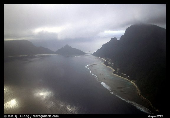 Aerial view of Ofu and Olosega Islands. National Park of American Samoa