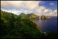 Sunrise on Vatia Bay and Pola Island, Tutuila Island. National Park of American Samoa