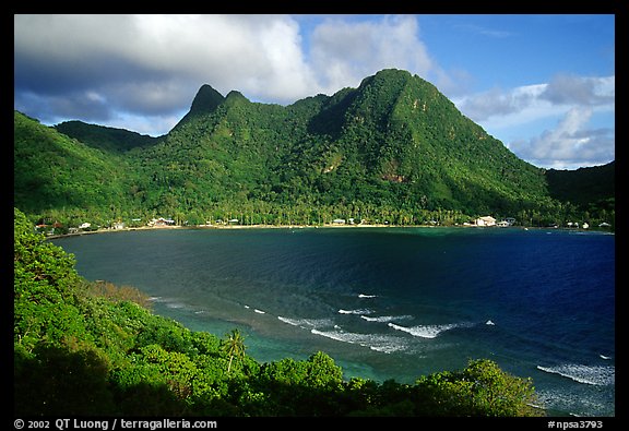 Vatia Bay and village, early morning, Tutuila Island. National Park of American Samoa