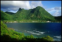 Vatia Bay and village, early morning, Tutuila Island. National Park of American Samoa