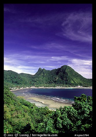 Vatia Bay and village, Tutuila Island. National Park of American Samoa