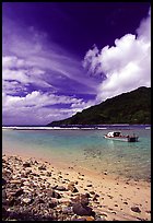 Fishing boat in Vatia Bay, Tutuila Island. National Park of American Samoa (color)