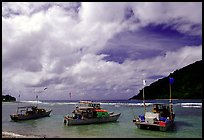 Fishing boats in Vatia Bay, Tutuila Island. National Park of American Samoa (color)