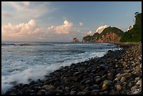 Pola Island from Tuafanua Beach, sunset. National Park of American Samoa ( color)