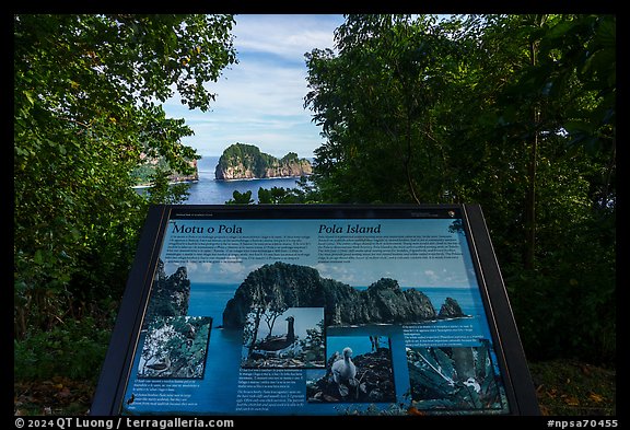 Pola Island interpretive sign. National Park of American Samoa (color)