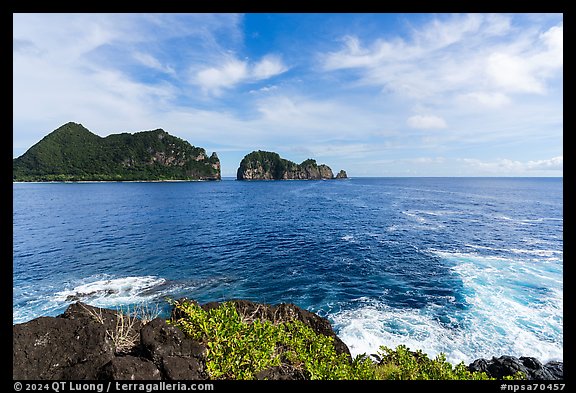 Pola Island from Sauma Point. National Park of American Samoa (color)
