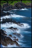 Wave action on rocks from Sauma Point. National Park of American Samoa ( color)