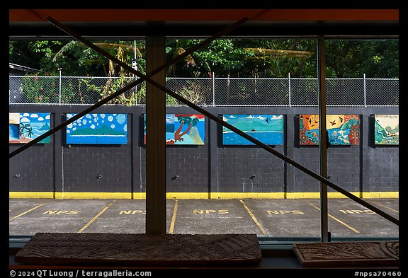 Parking lot, Visitor Center. National Park of American Samoa (color)