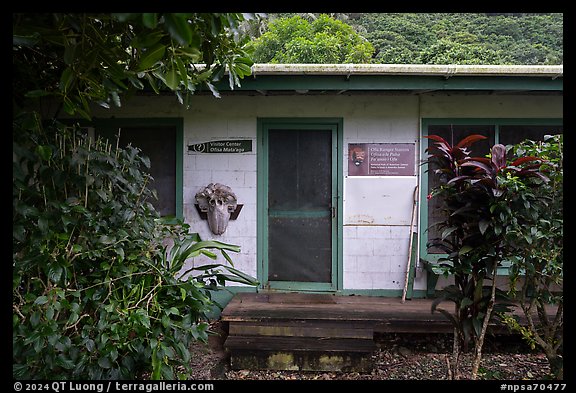 Vacant Ofu Ranger Station Visitor Center facade. National Park of American Samoa (color)