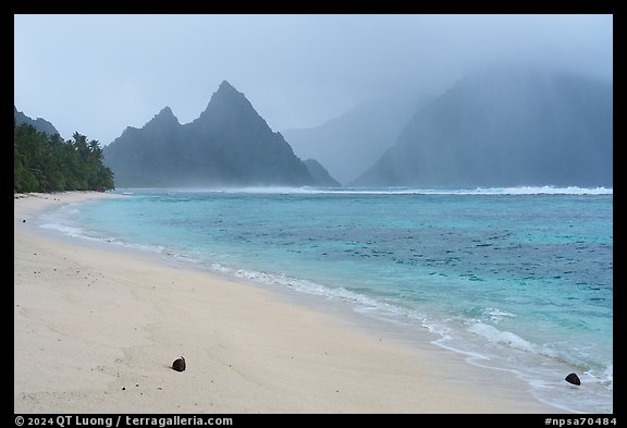 Ofu Beach in the rain. National Park of American Samoa (color)